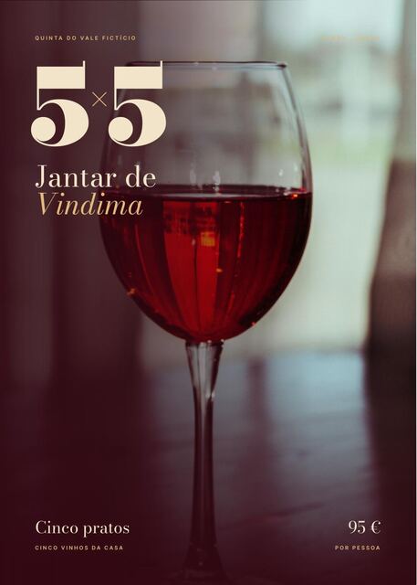 Flyer A5: Quinta do Vale, Jantar de vindima