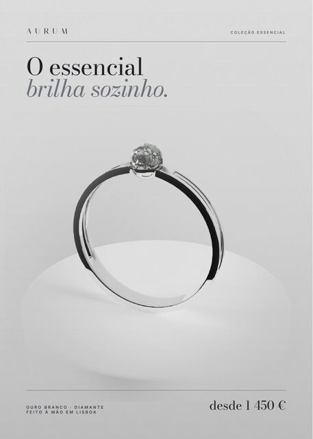 Flyer A5: Aurum, Solitário em ouro branco