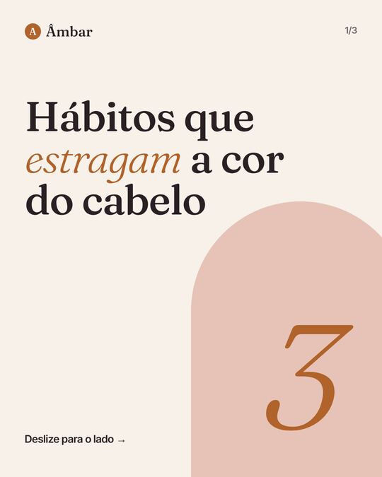 Publicação de Instagram: Âmbar, Carrossel de dicas